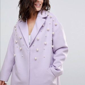 Curve pearl detail soft coat